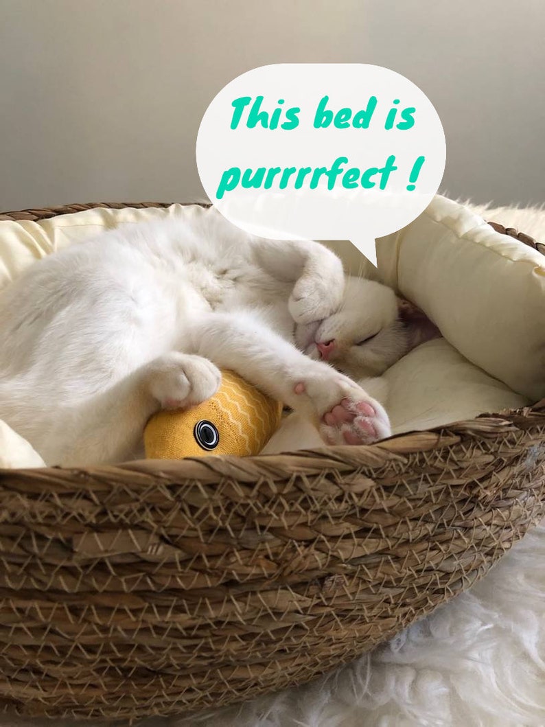 Hand Woven Cat Bed Cute Cat Bed, Handmade Cat Bed, Cat Basket Bed, Cat