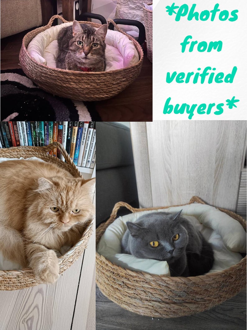 Hand Woven Cat Bed Cute Cat Bed, Handmade Cat Bed, Cat Basket Bed, Cat