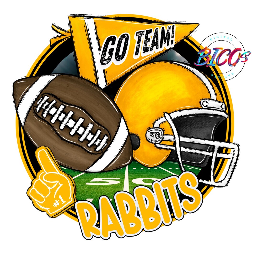 Rabbits Football PNG, Yellow, High Resolution Png, DESIGN ONLY **mockup ...