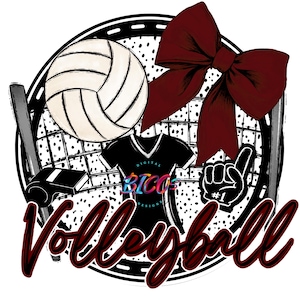 Volleyball PNG, Maroon, High Resolution Mockup Visual Purpose only-Commercial Use
