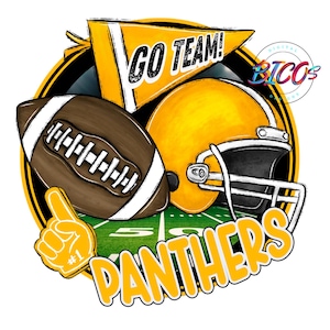 Panthers Football PNG, Yellow, High Resolution png, DESIGN ONLY **Mockup Visual Purpose only**-Commercial Use allowed