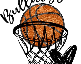 Bulldogs Basketball, Sequins basketball, goal, Black, High Res PNG,300DPI Design Only **Mockup Visual Purpose only**-Commercial Use allowed