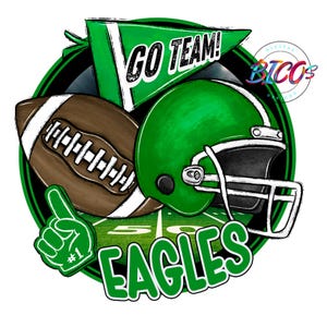 Eagles Football PNG, Bright Green, High Resolution png, DESIGN ONLY **Mockup Visual Purpose only**-Commercial Use allowed