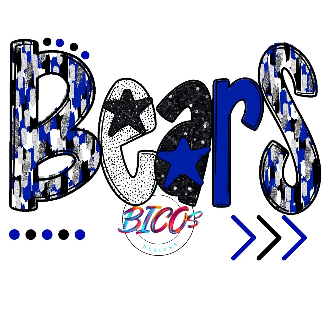 Bears Brushstroke Alpha, Blue, High Res PNG, Design Only **mockup ...
