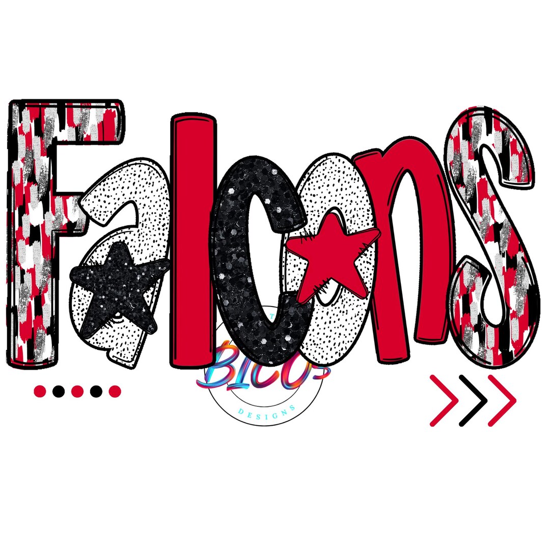 Falcons Letter Falcons Scrape Letters, Red, High Res PNG, Design Only mockup Visual ...