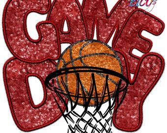 Basketbalwedstrijd rode letters met pailletten BB, hoge resolutie png, 12 x 12.300 dpi, alleen ontwerp Mockup alleen visueel doel: commercieel gebruik