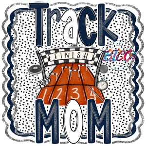 Track Mom PNG, Navy-Silver High Resolution Mockup Visual Purpose only-Commercial Use