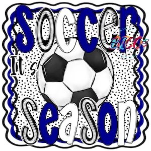 Soccer Season PNG, Blue, High Resolution Mockup Visual Purpose only-Commercial Use