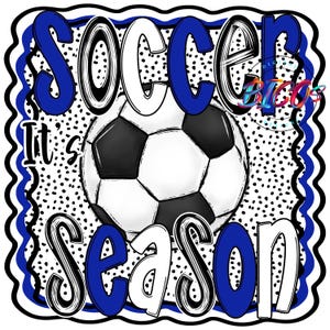 Soccer Season PNG, Royal Blue, High Resolution Mockup Visual Purpose only-Commercial Use