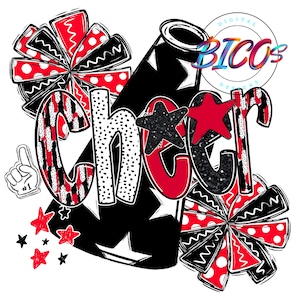 Cheer Megaphone Design, Brushstroke Alpha, PNG, Red, High Resolution Mockup Visual Purpose only-Commercial Use