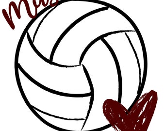 Mustangs Volleyball, Maroon, High Res PNG,300DPI Design Only **Mockup Visual Purpose only**-Commercial Use