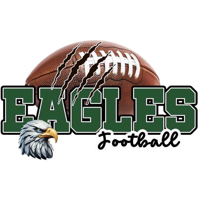 Cursive Script Football Logos Eagles Football, Green, High Resolution PNG,300DPI Design Only **mockup ...