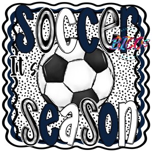 Soccer Season PNG, Navy, High Resolution Mockup Visual Purpose only-Commercial Use