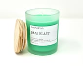 Baja Blast Mountain Dew Scented Soy Candle 7oz - Specialty Gift for Soda Pop Lovers - Perfect for Bedroom, Bathroom, Dorm - Taco Bell