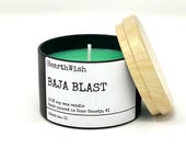Baja Blast Scented Soy Candle 4oz - Fun Specialty Gift for Soda Pop Lovers - Taco Bell Gift Idea - Perfect for Bedroom, Bathroom, Dorm