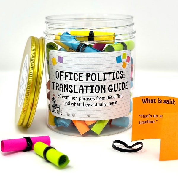 Office Politics: Translation Guide - Funny Gift Idea for Coworkers, Colleagues - Bring Humor to the Workplace