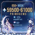 EU - Genshin Impact 59500-61000+ primos EU server