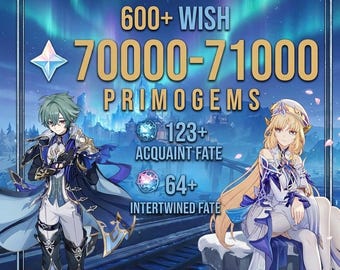 NA SERVER - Genshin Impact 70000-71000+ primos Reroll konto