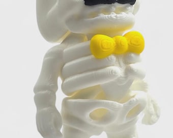 Articulated Skeleton Figure, 3D Printed Flexi Desk Toy, Halloween Gothic Buddy