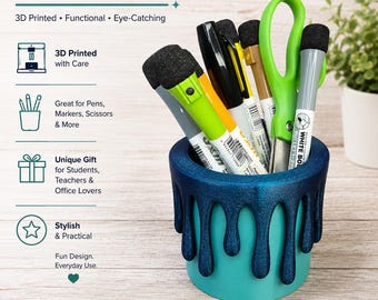 Slime Drip Desk Organizer – 3D Printed Office & Art Supply Storage