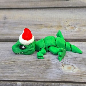 Articulated T-Rex Santa Claus Toy - 3D Printed Christmas Dinosaur Gift - Festive Posable Holiday Decor