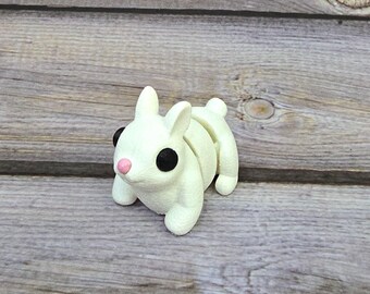 3D Printed Articulated Baby Bunny Figurine: Poseable Nursery Decor