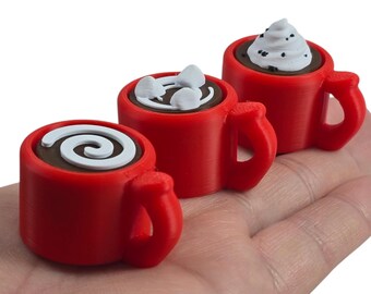 3D Printed Coffee Mug Fidget Toy | Satisfying Desk Clicker, Mini Decor