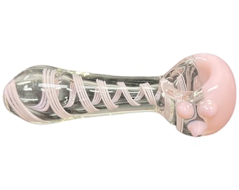 Pink/Clear Glass Pipe (5x2)