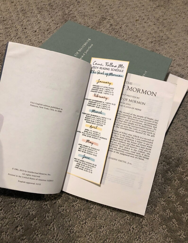 Come Follow Me 2024 Reading Schedule Bookmark Etsy Australia