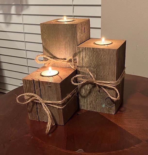Wood Candles, Rustic, Candles, Wood, Decorations, Reclaimed Wood Candle ...
