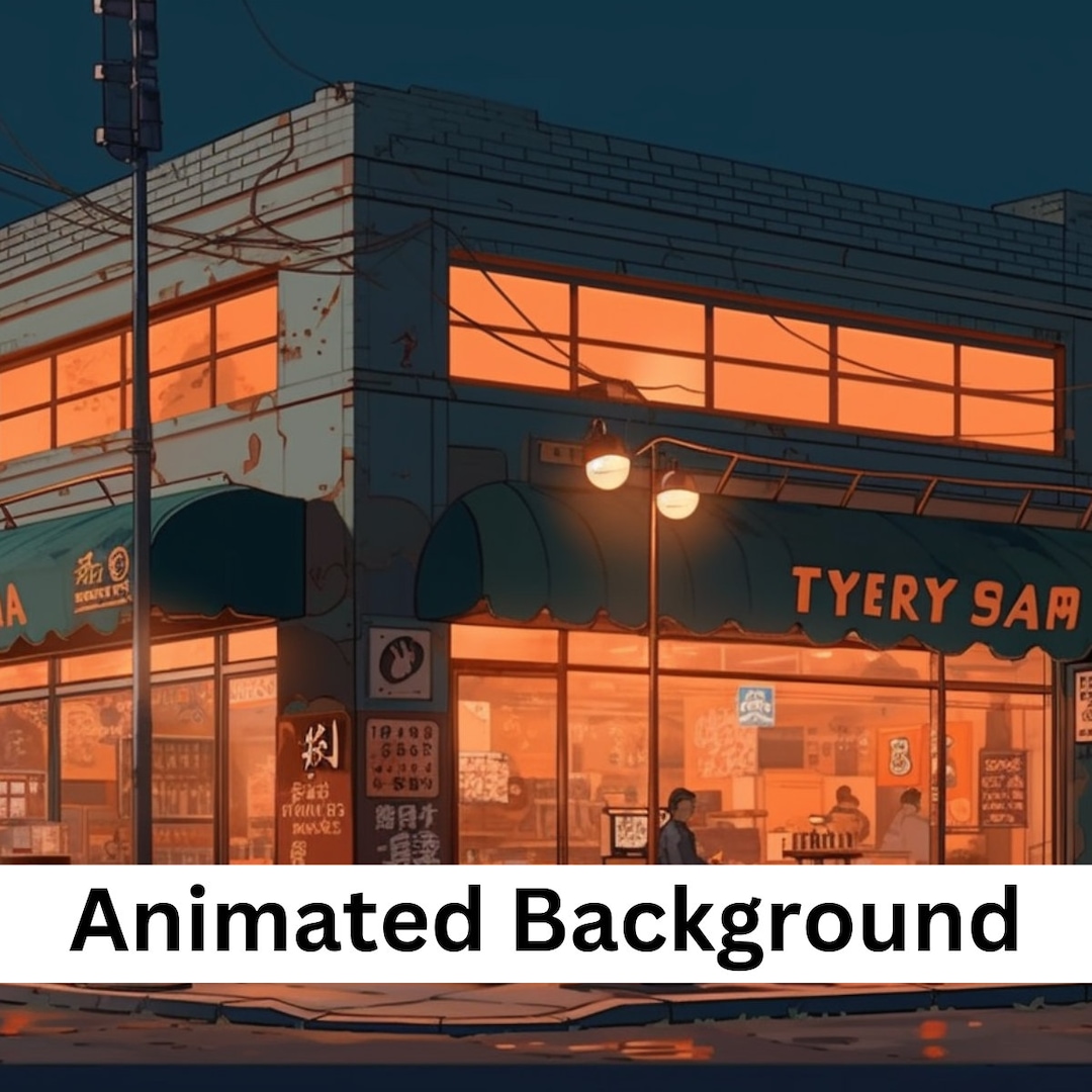 Animated Vtuber Background: Anime Coffee Shop Animated Background ...