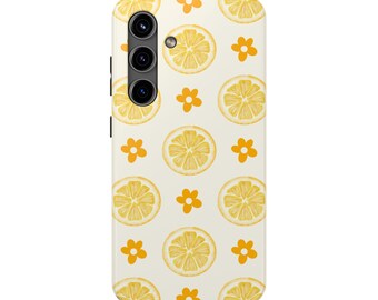 Citrus Dream Samsung Galaxy Phone Case | Watercolor Lemon Slice and Floral Case | Sunshine Collection
