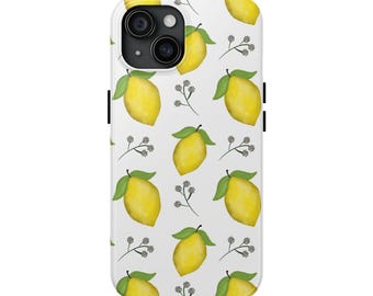 Lemon Grove iPhone Case | Watercolor Lemon Floral iPhone Case | Floral Fruit Design