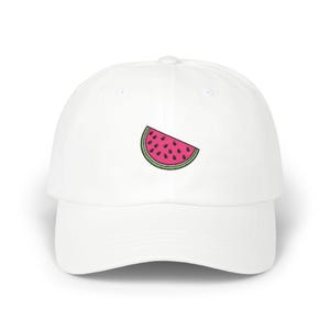 Sweet Melon Hat | Embroidered Watermelon Baseball Cap | Fruit Hat in White, Pink, Navy, or Black