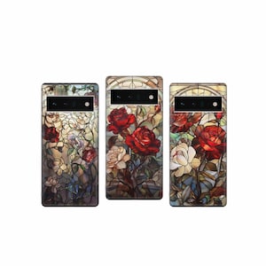 Stained Glass Phone Case Roses Cover for Pixel 9 8A 7 Pro Oneplus Nord, Oppo X6 Vivo V27 Honor Magic Xiaomi Poco Realme