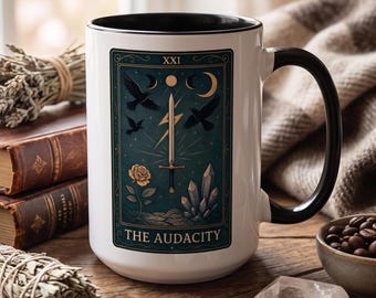The Audacity Tarot Card Mug: Witchy Gothic Coffee Mug