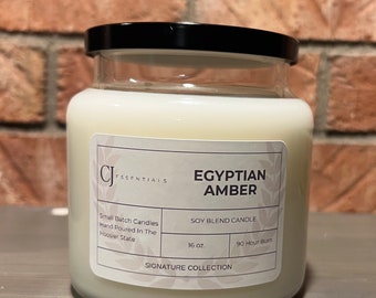 Egyptian Amber 16 oz. Soy Blend Candle - CJ Essentials Signature Line