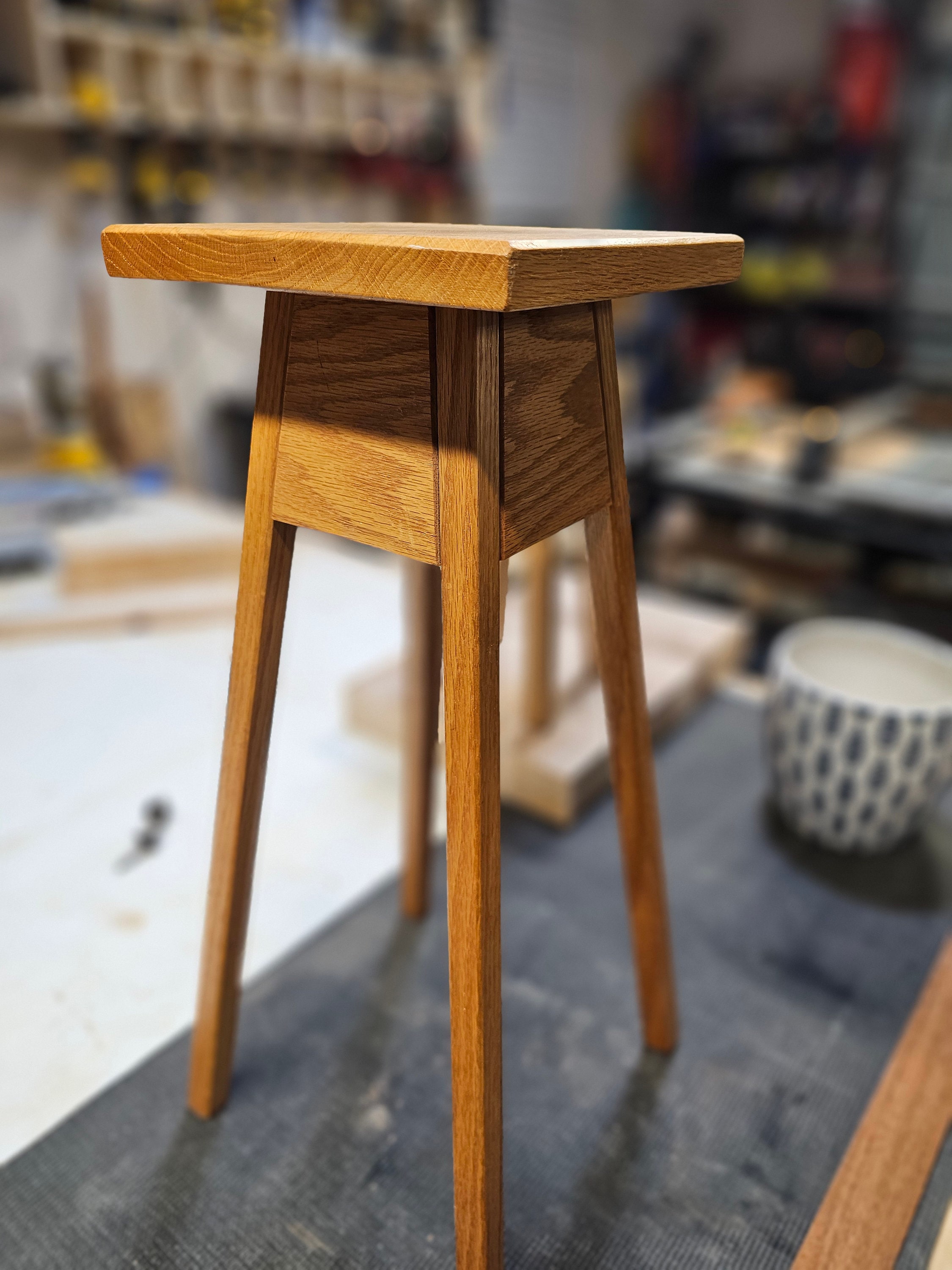 Oak plant stand