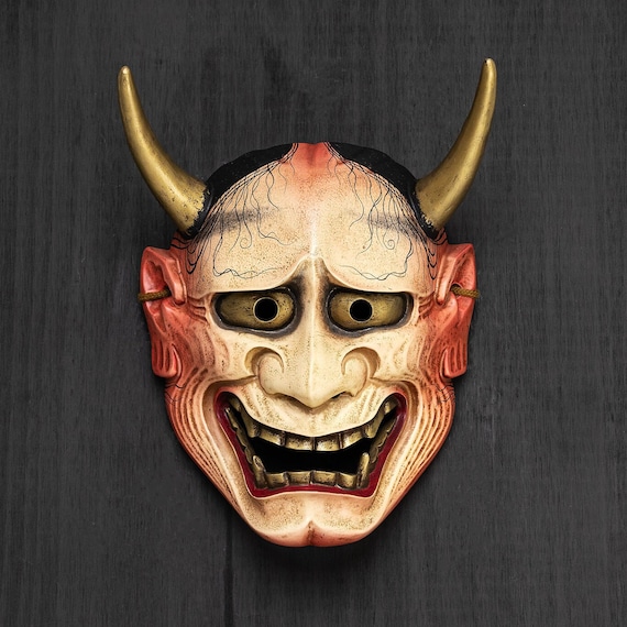 Traditional Japanese Hannya Mask. Handcrafted and Hand-painted