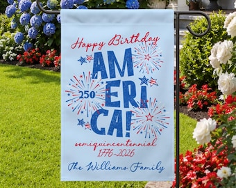 USA 250th Anniversary Garden Flag, 1776-2026 Patriotic Outdoor Decor, Customizable American Semiquincentennial Yard Banner