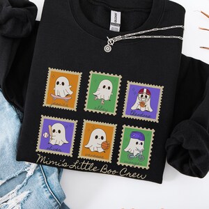 Customized Halloween Mimi Sweatshirt with Grandkids Names, Fall Mimi Sweater, Mimi's Little Boo Crew, Add Kid Names Grandma, Spooky Mimi Top