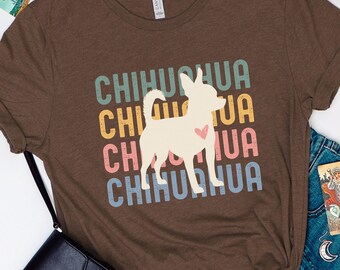Customizable Chihuahua Graphic Tee, Personalized Chi Chi Dog Bella+Canvas t-shirt