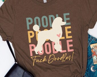 Customizable Standard Poodle Graphic T-Shirt, Personalized Poodle Bella+Canvas Tee