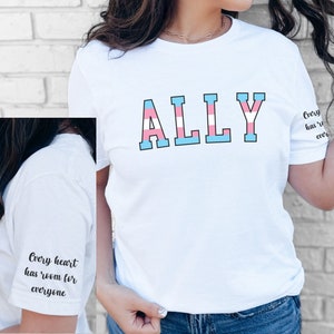 LGBTQ Ally Tshirt, Gift for Trans Ally, LGBTQ+ Straight Ally shirt, pride festival stuff, pride outfit, Personalized Gay Ally Pride Top