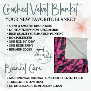 Crushed Velvet Blanket attributes & care.
