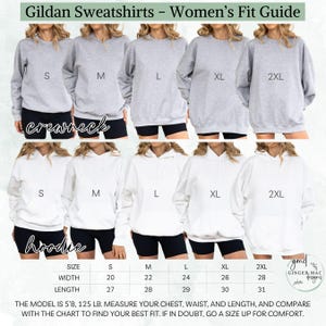 Guide for choosing your Gildan Sweatshirt sizes.
