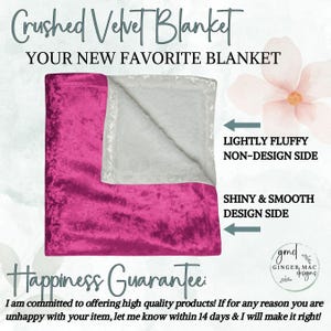 More Crushed Velvet Blanket attribute details & Shop's Happiness guarantee.