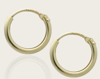 Pendientes de aro de joyería de oro 333 pendientes sencillos