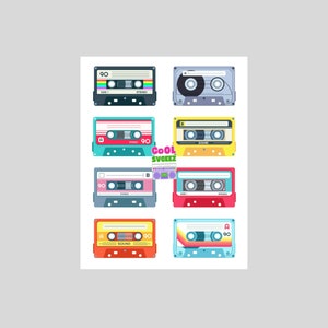 cassette clipart 8 svg 9 png 9 pdf 9 jpg 80s 90s retro tapes cool tshirts hoodies stickers printable download