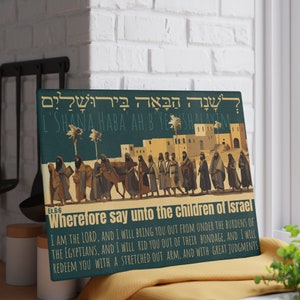 Passover gift, Exodus from Egypt, Seder Pesach Décor Glass Cutting Board, Jewish Israeli Home decoration, People of Israel Deliverance